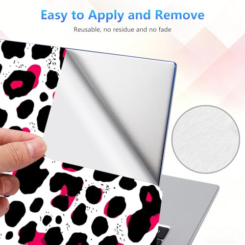 Laptop Skin Sticker Decal 15-15.6 Inch with Cute Mouse Pad, Universal Reusable Vinyl Sticker for 12.1 13 13.3 14 15.4 Inch Netbook and Notebook PC, Pink Black Leopard - color: Pink Black Leopard