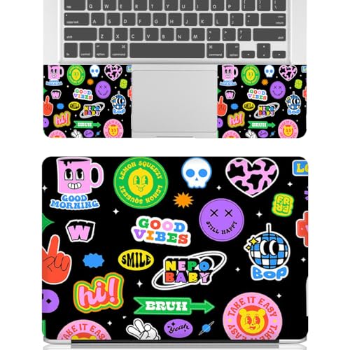 12.1-15.6 Inch Laptop Skin Decal, Universal Reusable Vinyl Laptop Cover Sticker, Waterproof Art Decal Protector with Funny Expressions - color: Funny Expressions