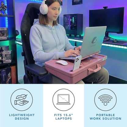 LAPGEAR Ergonomic Pro Lap Desk - Dusty Rose, Fits 15.6" Laptops - color: Dusty Rose, size: Ergonomic Pro 2.0