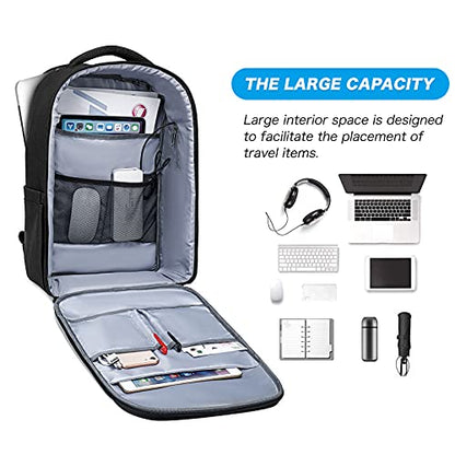 MOSISO Laptop Sleeve 15.6 inch, Geometric EVA Computer Bag Carrying Case | Handle Compatible with MacBook Pro 16, HP, Dell, Lenovo, Asus Notebook&35L Laptop Backpack with USB Charging Port, Black