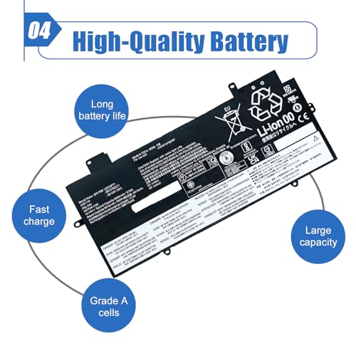 57Wh L20C4P71 L20M4P71 Laptop Battery Replacement for Lenovo ThinkPad X1 Carbon 10th Gen X1 9th Gen 9 2021 Yoga 6th 7th Gen 2022 Series 5B10W13974 SB10T83216 L20D4P71 L20L4P71 15.44V 3695mAh - size: 10.62*3.71*0.29 inch L20C4P71