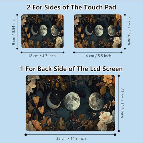Universal Laptop Skin Sticker with 2 Wrist Pad Skins, Waterproof Scratch Resistant Vinyl Laptop Cover Decal, Cut to Fit for 11–15.6 Inch MacBook HP Dell Lenovo, Autumn Moon - color: Autumn Moon