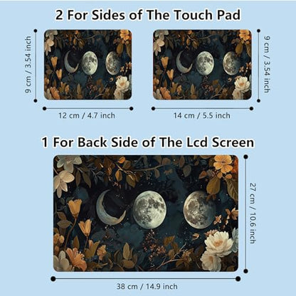 Universal Laptop Skin Sticker with 2 Wrist Pad Skins, Waterproof Scratch Resistant Vinyl Laptop Cover Decal, Cut to Fit for 11–15.6 Inch MacBook HP Dell Lenovo, Autumn Moon - color: Autumn Moon
