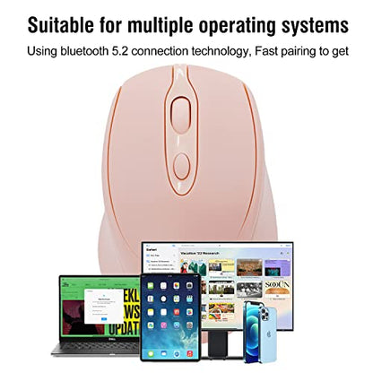 Bluetooth Mouse,Rechargeable Wireless for Laptop/iPad/MacBook Pro/Air, Silent Mouse Portable Slim for Surface Pro/PC/Lenovo/Samsung Tablet (Pink) - color: Pink