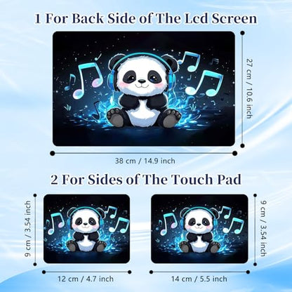 Universal Laptop Protective Skin,Trim-to-Fit Vinyl Sticker for 13–16 Inch Laptop,MacBook,Tablet & Notebook,Scratch-Proof Waterproof Cover,Music Panda - color: Music Panda