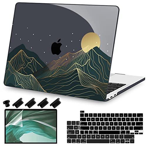 Teryeefi MacBook Pro 13 Inch Case, Hard Shell, Keyboard Cover, Screen Protector, A2338 A2251 A2289 A2159 A1989 A1706, Landscape - color: Landscape