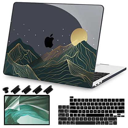 Teryeefi MacBook Pro 13 Inch Case, Hard Shell, Keyboard Cover, Screen Protector, A2338 A2251 A2289 A2159 A1989 A1706, Landscape - color: Landscape
