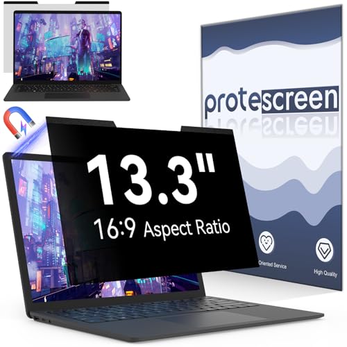 Magnetic 13.3 Inch Laptop Privacy Screen for 16:9 Computer Monitor, Removable Anti Glare Blue Light Filter Protector, 13 In Privacy Shield Compatible with Lenovo Hp Dell Acer Asus Thinkpad Envy Xps - size: [1 PACK] 13.3" Magnetic Privacy (16:9)
