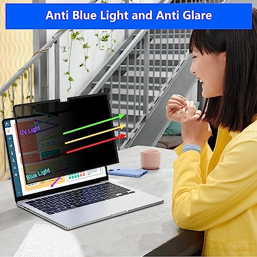 ZOEGAA MacBook Air 13.6 inch Privacy Screen, Removable Privacy Screen MacBook Air 13.6 & 13 inch 2022-2026 (M2, M3, M4, M5), Reusable Laptop Screen Protector Anti-Glare Blue Ray Reduction - size: MacBook Air 13.6 in