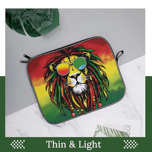 Fashion Laptop Sleeve, Women Men Large Pocket Computer Carrying Cover, Shockproof Laptop Case for Travel, Commuting, Cool Rasta Flag Reggae Lion, 14inch - color: Style(963), size: 14inch