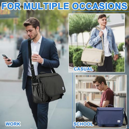 VASCHY Messenger Bag for Men,Water Resistant Casual Satchel Briefcase Fashion Laptop Work Bag Crossbody Shoulder Handbag for Women College Campus Gray - color: Gray