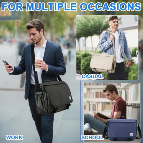 VASCHY Messenger Bag for Women,Water Resistant Casual Satchel Briefcase Fashion Laptop Work Bag Crossbody Shoulder Satchel for College Campus Apricot - color: Apricot