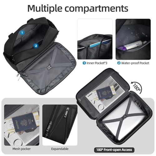 Carry on Luggage with Spinner Wheels 20-Inch,Lightweight Expandable Luggage Set Carry-on Suitcase with Wheels &carry on Tote Bag,Women Men-Black - color: Black, size: Carry-on 20 inch (2-piece Set)