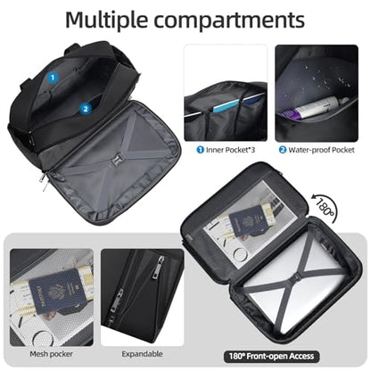 Carry on Luggage with Spinner Wheels 20-Inch,Lightweight Expandable Luggage Set Carry-on Suitcase with Wheels &carry on Tote Bag,Women Men-Black - color: Black, size: Carry-on 20 inch (2-piece Set)