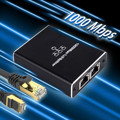 LIEZHUA Upgrade Ethernet Splitter 1 to 3 High Speed 1000Mbps, LAN with USB Power Cable, RJ45 for Cat5/5e/6/7/8 Cable Gigabit Internet [3 Devices Simultaneously Networking] | 3 Devices Networked Simultaneously ,1000 Mbps Multi-port network Splitter with US