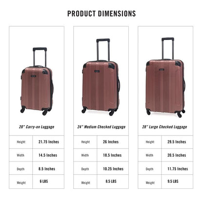 Kenneth Cole REACTION Out of Bounds Lightweight Hardshell 4-Wheel Spinner Luggage, Rose Gold, 2-Piece Set (20" & 28") - color: Rose Gold, size: 2-Piece Set (20" & 28")