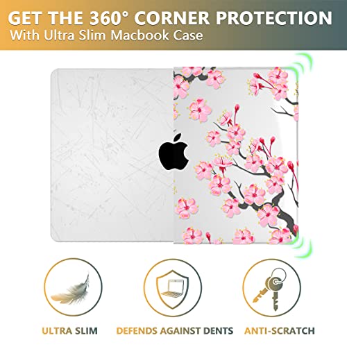CISSOOK Case for MacBook Pro 14 inch M5 M4 M3 M2 M1 2026-2021 | A3434 A3427 A3426 A3112 A3185 A3401 A2918 A2992 A2779, 5in1 Set Ultra-Thin Hard Shell Case Keyboard Cover, Cherry Floral - color: 14inch-Cherry blossoms