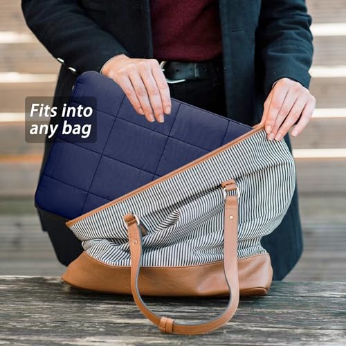 Puffy Laptop Sleeve 15-16 Inch Matte Navy, Waterproof Carrying Case Bag for Women, Fluffy Computer 15.6 HP Case, Compatible with MacBook Pro 16 Inch, MacBook Air M2 M1, Asus/Dell XPS/Lenovo - color: Matte Navy, size: 15-16 inch