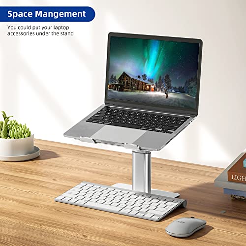BESIGN LSX6N Laptop Stand, Ergonomic Adjustable Notebook Riser, Computer Holder, Laptop Mount Compatible with 10-15.6" Laptops, Silver - color: Silver, size: Sit Work(H5.90-9.44in)