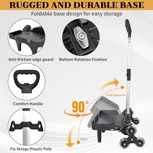 Backpack Trolley with Edge Guard, 6-Wheels Rolling Dolly Cart for Backpack | Travel Hand Truck for Luggage - size: 6 Wheels with Edge