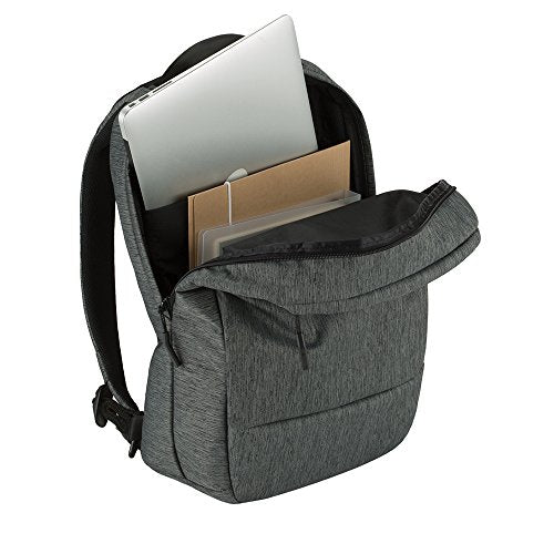 Incase Compact City Backpack – 18L Everyday Travel Tech Backpack and Laptop Bag for Work or School – Three Pockets, 16” Padded Laptop Sleeve, Quick Access Pocket – Heather Black - color: Heather Black