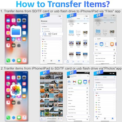 SD Card Reader for iPhone USB C,3 in 1 Memory Micro Sd Card Reader USB C with Dual Slots,Camera Adapter to iPhone Compatibletype-C Laptop,Usbc Sd Card Reader Camera, Android, MacBook Pro/Air,Laptop.