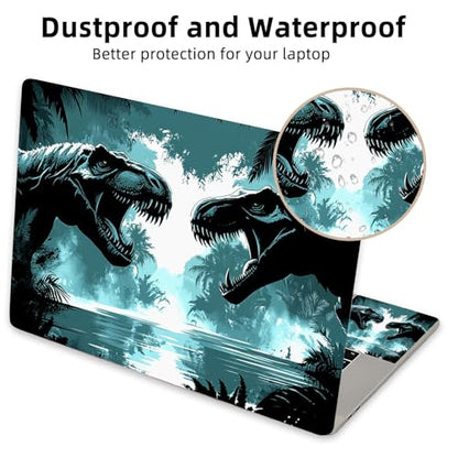 Aesthetic Laptop Skin Cover,12-15.6 Inch Universal Vinyl Sticker Decal,Waterproof Scratch-Resistant Notebook Wrap,Removable Residue-Free Protector,Dinosaur Jungle River - color: Dinosaur Jungle River