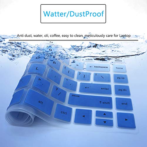 Keyboard Cover for HP Laptop 14-dk 14-dq/cd 14-dk0002dx 14-dk1003dx 14-dk0736ms 14-dk1022wm 14-dk0028wm 14-dk1025wm 14-dk1035wm dk1032wm 14-dk0053od 14-dk1013dx 14-dk0095nr dk1097nr dk1031dx dk0032dx - color: Gradual Blue