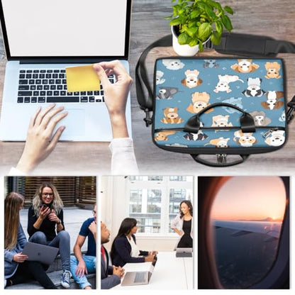 Laptop Shoulder Bag for Women Men, Waterproof Computer Case Messenger Bag Briefcase for Business Office Travel - color: Funny Dog