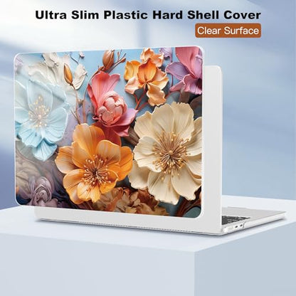 CISSOOK Compatible with MacBook Air 13.6 inch Case 2026 2025 2024 2023 2022 | A3449 A3240 A3113 A2681, 5in1 Set Hard Shell Case Keyboard Cover for MacBook Air 13.6 inch M2 M3 M4 M5, Flower - color: Air13.6inch-Silk Flowers