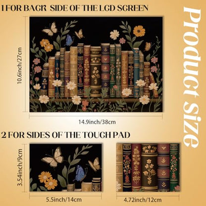 SUPERDANT Laptop Skin Sticker Vintage Book Laptop Decals Personalized Universal Notebook Computer Wrap Vinyl Skin Stickers Cover Art Decal Removable 12-15.6 Inch Waterproof Scratch-Resistant Gifts - style: Vintage Books