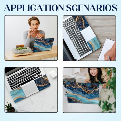 SUPERDANT Blue Marble Golden Texture Laptop Skin Sticker Decal Universal Removable Vinyl Notebook Protector Cover Fits 12 13 13.3 14 15 15.4 15.6 Inch Laptops - style: Golden Marble