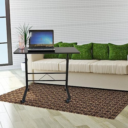 Karl home Side Table Mobile Standing Desk, 31.50" L x 18.11" W, Black | Adjustable Height, Portable Laptop Table, TV Tray Computer Workstation, Sofa Bed Table, For Home Office - size: 31.5"