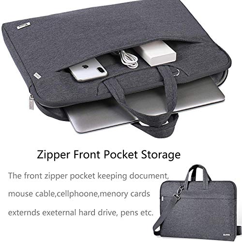 Voova 17.3-17 Inch Laptop Sleeve with Handle, MacBook Sleeve, Gray | Splash-proof 17.3-inch laptop sleeve with handle and removable strap; fits Dell, HP and Lenovo notebooks for business travel - color: Grey, size: 17-17.3 In