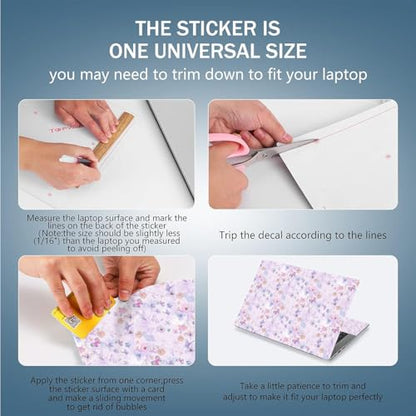 Laptop Skin Sticker 12.1 13 13.3 14 15 15.6 Inches Netbook Sticker Decal Reusable Universal Notebook PC Art Personalized Protector by AORTDES (AD-NEK-77 Flowers & Butterflies) - color: Flowers & Butterflies