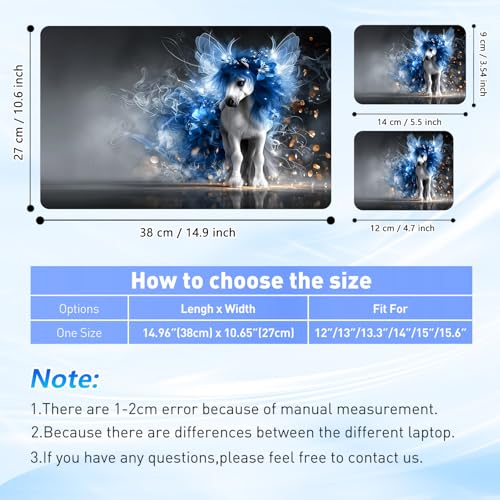 Universal Laptop Skin Sticker Decal with 2 Wrist Pad Skins, Waterproof Scratch Vinyl Cover for 11–15.6 Inch MacBook, HP, Dell, Lenovo, Cutable & Reusable,Blue Fire Fantasy Horse - color: Blue Fire Fantasy Horse