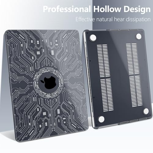 Batianda Case for New MacBook Pro 16 Inch 2026 M5 2024 2023 2021 Release with M4 M3 M2 M1 Pro/Max Chip - Ultra Slim 1.2mm Glossy Hard Shell Protective Skin Keyboard Cover 4-in-1 Bundle, Circuit Board - color: Circuit Board