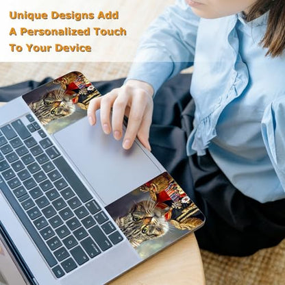 Universal Laptop Skin Sticker with 2 Wrist Pad Decals, 3-Piece Removable Vinyl Laptop Cover, Officer Cat Waterproof Anti-Scratch, Easy-Trim Fit for 13.3" 14" 15.6" Laptops - color: Officer Cat