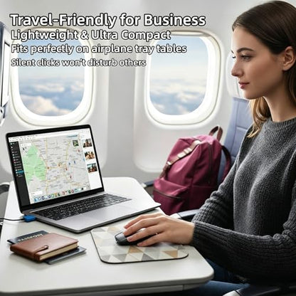 Wireless Mouse Mini Small Finger Bluetooth Mouse with TF Card Reader,Silent Pocket Portable Handheld Tiny Compact USB Travel Optical Mice for PC Laptop Computer Macbook Tablet Kids Women Men Gift - color: Black