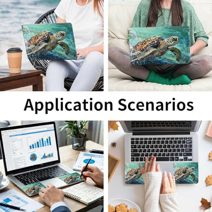 15.6 Inch Laptop Skin Sticker, Reusable Vinyl Cover Protector with 2 Wrist Pad Skins, Removable Waterproof Scratch-Resistant for 12-15.6 Inch Laptop Notebook,Sea Turtles - color: Sea Turtles