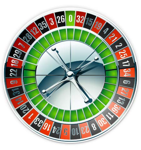 Roulette Wheel Casino - 5" Vinyl Sticker - for Car Laptop I-Pad - Waterproof Decal - size: 5"