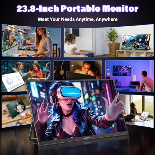 InnoView 23.8 Inch 2K 100Hz Large Portable Monitor ∆E<2 100% sRGB Fast IPS Portable Gaming Monitor QHD w/180° Adjustable Stand USB-C HDMI Laptop Monitor for PS5/4 Desktop MacBook Switch Xbox 2560X1440 - size: 23.8-Inch