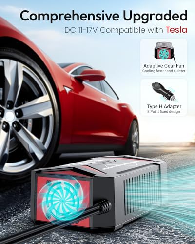 BESTEK Pure Sine Wave Power Inverter, 300W DC 12-17V to 110V AC Car Adapter | Vehicle Plug in Cigarette Lighter Outlet Solar Inverter, 4.8A Dual USB Fast Charging Ports for Phone, Laptop, CPAP(Black) - color: Black