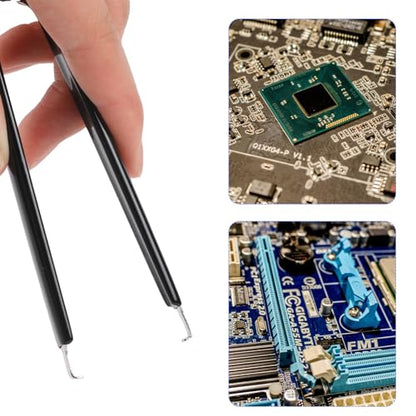 Keyboard Remover Tool Kit-6-Piece Set, Switch Puller, Keycap Puller, Lubricating Pen, Cleaning Brush, Tweezers, 4-Jaw Gripper, and Key Cap Pullers for Mechanical Keyboards with Black Felt Bag