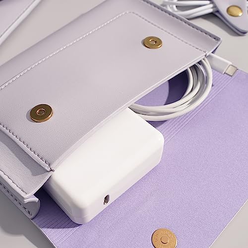 PU Leather Laptop Sleeve for 15.3 inch MacBook Air 2023 2024, Surface Book 13.5, Surface Laptop Studio - Light Purple - color: Light Purple, size: 14-15 Inch