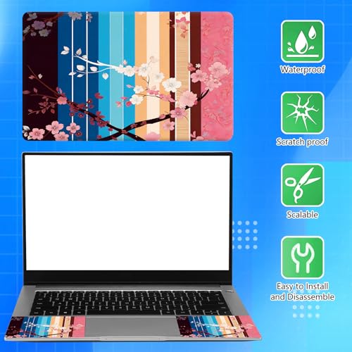 Universal Laptop Skin Sticker Decal for 11.6”12" 13" 13.3" 14" 15" 15.4" 15.6" Reusable Waterproof Scratch-Scratch Resistant Protective Vinyl Laptop Notebook Skin Stickers - Cherry Blossom on Wood - color: Cherry blossom on Wood
