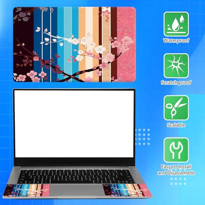 Universal Laptop Skin Sticker Decal for 11.6”12" 13" 13.3" 14" 15" 15.4" 15.6" Reusable Waterproof Scratch-Scratch Resistant Protective Vinyl Laptop Notebook Skin Stickers - Cherry Blossom on Wood - color: Cherry blossom on Wood