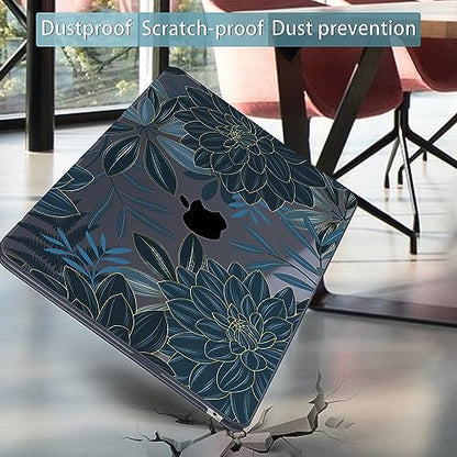 Mektron for 2026/2025/2024/2023 MacBook Air 15 INCH M5 A3448 /M4 A3241 /M3 A3114 /M2 A2941 Case, Printed Plastic Hard Shell Cover with 15.3" Liquid Retina Display Touch ID, Dahlia Flower C035 - color: Dahlia Flower C035