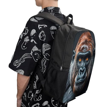 17-Inch Laptop Backpack Water-Resistant A Gorilla Daypack with Shoulder Strap Lightweight Casual Rucksack for Travel Commuter Hiking Outdoor Activities 20l Black