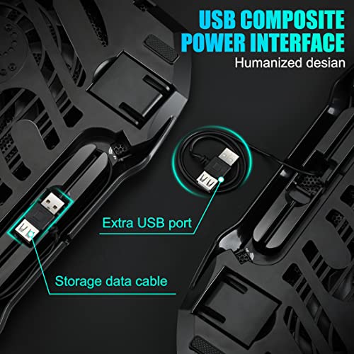 Laptop Cooling Pad, Gaming Laptop Cooler with 2 Quiet Big Fans, RGB 7 Color Light Change, Portable USB Laptop Stand 11 to 15.6 Inch, Slim and Easy Carry Working Study Outdoor Travel